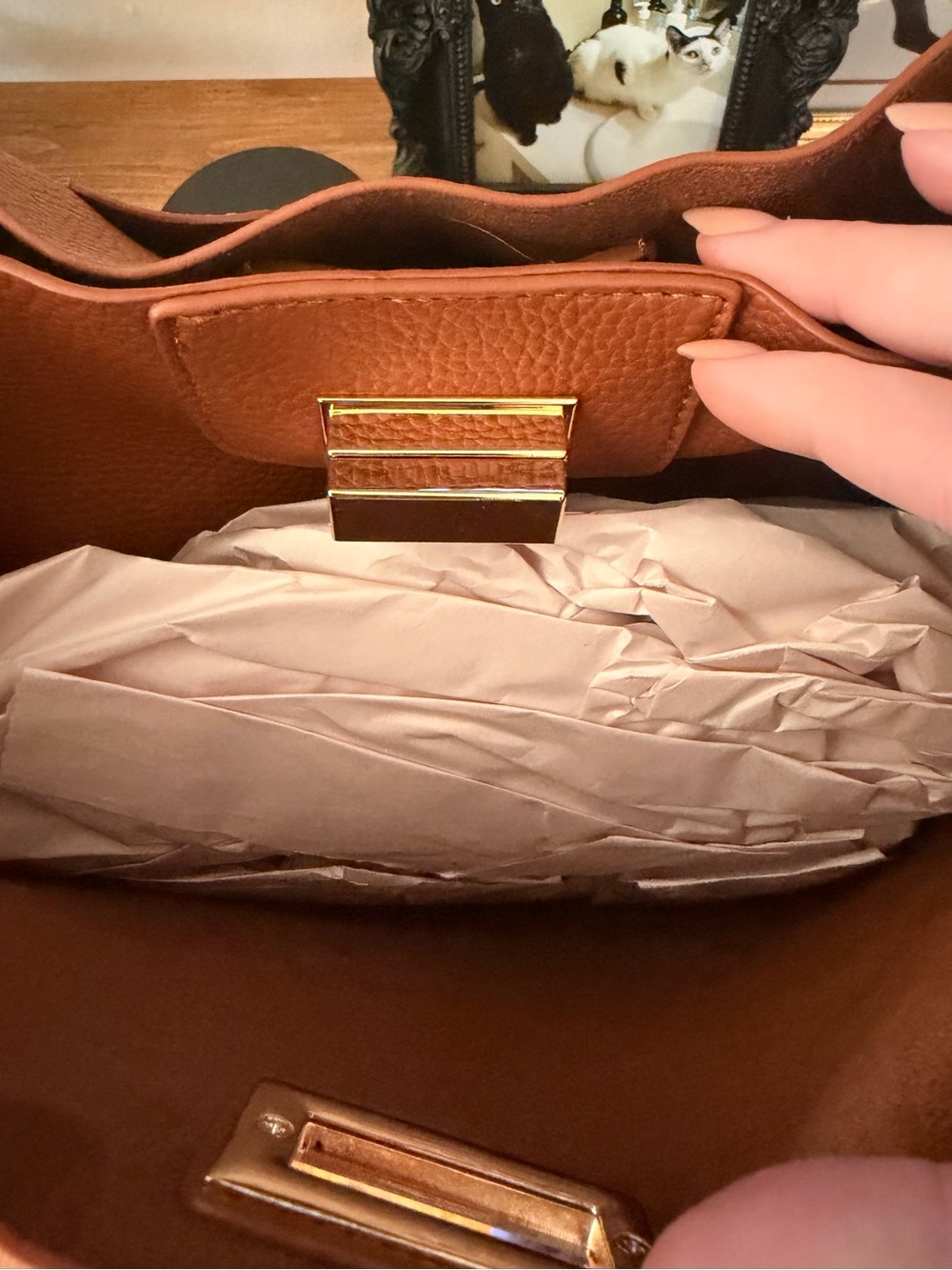 Lulus Cognac Brown Shoulder Bag NWT - Picture 6 of 8